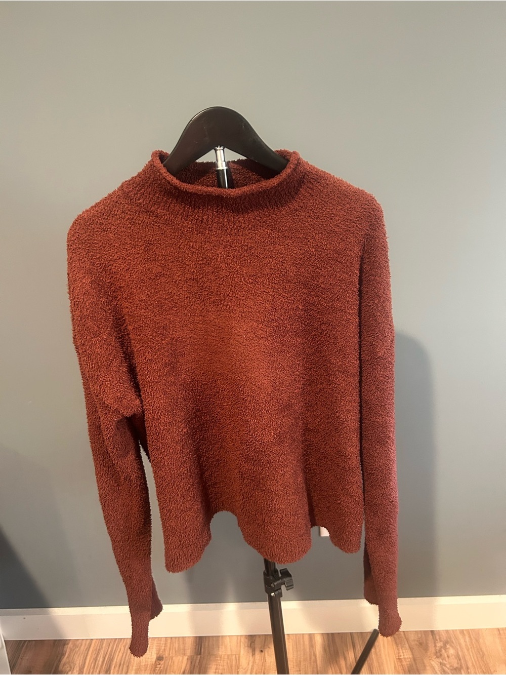 Thread & Supply Burnt Orange Mock Neck Sweater